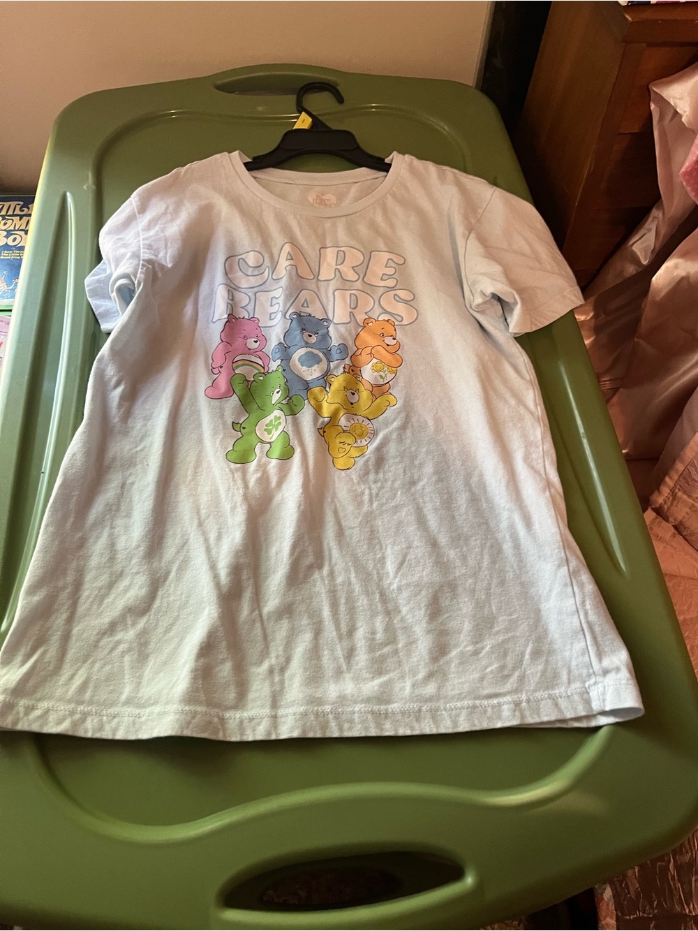 Care Bears Pastel Blue Tee with Rainbow Bears Graphic